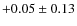 $+0.05 \pm 0.13$