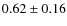 $0.62\pm0.16$