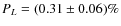 $P_L=(0.31\pm0.06)\%$