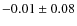 $ -0.01 \pm 0.08 $