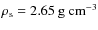 $\rho_{\rm s} = 2.65~ {\rm g~ cm^{-3}}$