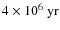 $4\times10^6~ {\rm yr}$