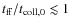 $t_{\rm ff}/t_{\rm coll,0} \lesssim 1$