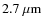 $2.7\ \mu{\rm m}$