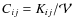 $C_{ij} = K_{ij}/{\cal V}$