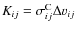$K_{ij}={\sigma}_{ij}^{\rm C} \Delta v_{ij}$