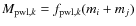 $M_{{\rm pwl},k} = f_{{\rm pwl},k} (m_i+m_j)$
