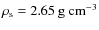 $\rho_{\rm s}=2.65\ {\rm g\ cm^{-3}}$