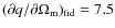 $(\partial q/\partial \Omega_{\rm m})_{\rm fid} = 7.5$