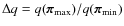 $\Delta q=q({\vec \pi}_{\rm max})/q({\vec \pi}_{\rm min})$