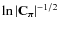 $\ln \vert{\bf C}_{{\vec \pi}}\vert^{-1/2}$