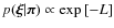 $p({\vec \xi}\vert{\vec \pi}) \propto \exp \left[-L\right]$