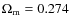 $\Omega _{\rm m}=0.274$