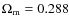 $\Omega _{\rm m}=0.288$