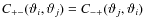 $C_{+-}(\vartheta_i,\vartheta_j)= C_{-+}(\vartheta_j,\vartheta_i)$
