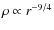 $\rho \propto r^{-9/4}$