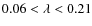 $0.06<\lambda<0.21$