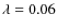 $\lambda=0.06$