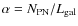 $\alpha =
N_{\rm PN} / L_{\rm gal}$
