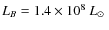 $L_B=1.4\times10^8~\mbox{$L_{\odot}$ }$