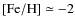 $\rm [Fe/H]\simeq-2$