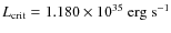$L_{{\rm crit}}=1.180\times10^{35}~{\rm erg~ s^{-1}}$