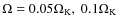 $\Omega=0.05\Omega_{{\rm K}},~0.1\Omega_{{\rm K}}$