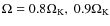 $\Omega=0.8\Omega_{{\rm K}},~0.9\Omega_{{\rm K}}$