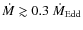 $\dot{M}\gtrsim0.3~\dot{M}_{{\rm Edd}}$
