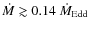 $\dot{M}\gtrsim0.14~\dot{M}_{{\rm Edd}}$
