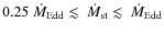 $0.25~\dot{M}_{{\rm Edd}}\lesssim~\dot{M}_{{\rm st}}\lesssim~\dot{M}_{{\rm Edd}}$