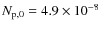 $N_{{\rm p},0}=4.9\times10^{-8}$