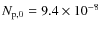 $N_{{\rm p},0}=9.4\times10^{-8}$