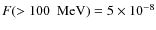$F( > 100~\mbox{ MeV}) = 5 \times 10^{-8}$