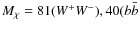 $M_{\chi}= 81
(W^+W^-), 40(b {\bar b}$