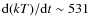${\rm d}(kT)/{\rm d}t \sim 531$