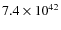 $7.4\times10^{42}$