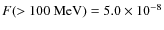 $F( > 100~\mbox{MeV})=5.0 \times 10^{-8}$