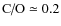 $\mbox{C/O}\simeq0.2$