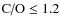 $\mbox{C/O}\leq1.2$