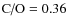 $\mbox{C/O}=0.36$