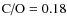 $\mbox{C/O}=0.18$