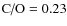 $\mbox{C/O}=0.23$