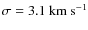 $\sigma=3.1~{\rm km~s^{-1}}$