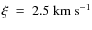 $\xi~=~2.5~{\rm km~s^{-1}}$