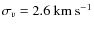 $\sigma_v=2.6~{\rm km~s^{-1}}$