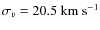 $\sigma_v=20.5~{\rm km~s^{-1}}$