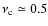 $\nu_{\rm c}\simeq0.5$