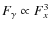 $F_{\gamma}\propto F_x^3$