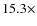 $15.3\times $